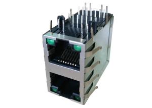 Wholesale LPJ17633ADNL 2X1 Port Stacked RJ45 With 10/100 Magnetic Jack 0845-2D1T-H5-F from china suppliers