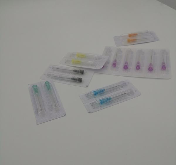 Light Yellow Disposable Syringe Needles Inclined For Injection Out Diameter 2