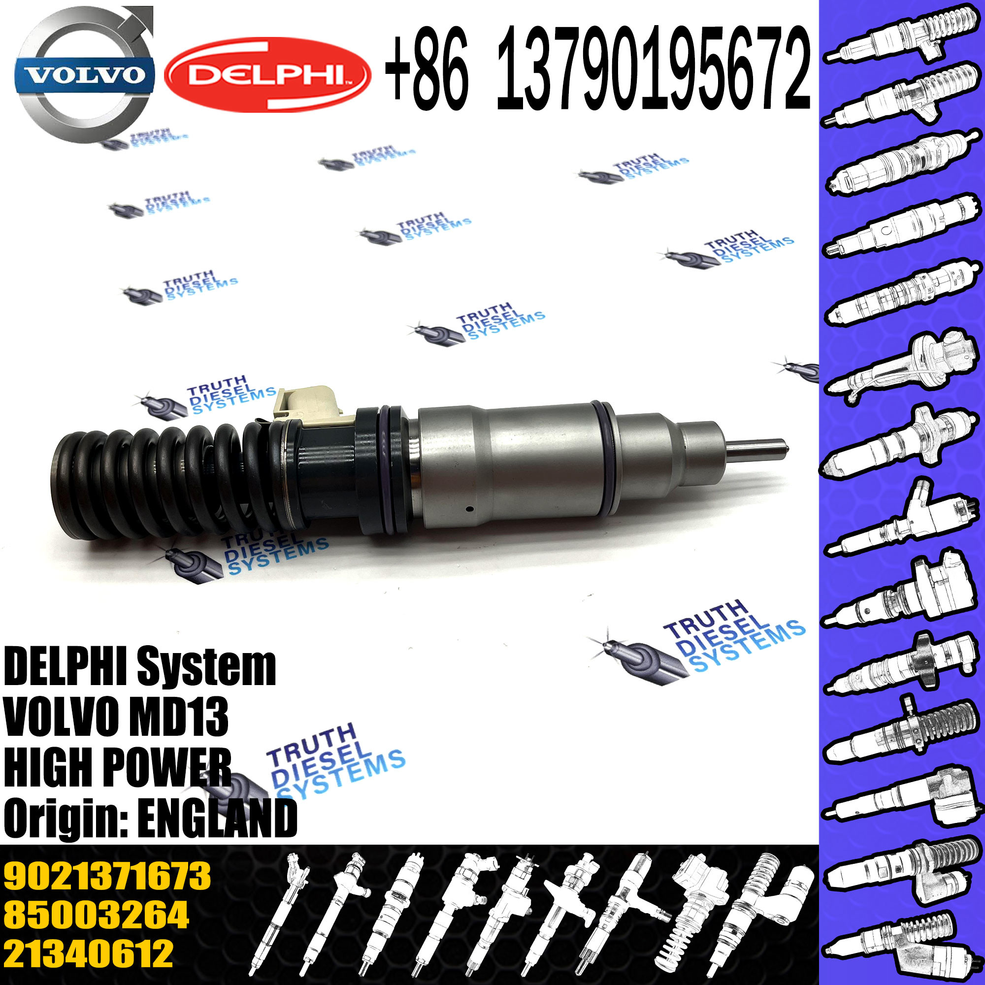 Common Rail Diesel Fuel Injector 7421340612 9021371673 85003264 for Engine Parts