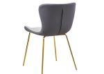 Gray Leather Padded Dining Chairs Without Armrest