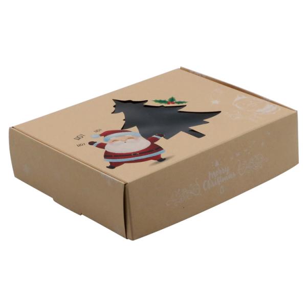 Christmas Cookie Boxes Doughnut Gift Boxes Bakery Box With Clear Window,Santa Snowman Holiday Designs With Ribbons