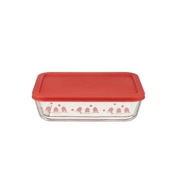Freezer Safe Custom Glass Food Container with Christmas Design and Customizable Options