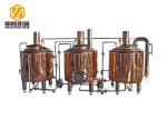 500L Brewpub And Micro Brewery Equipment Three Vessles Red Copper Material