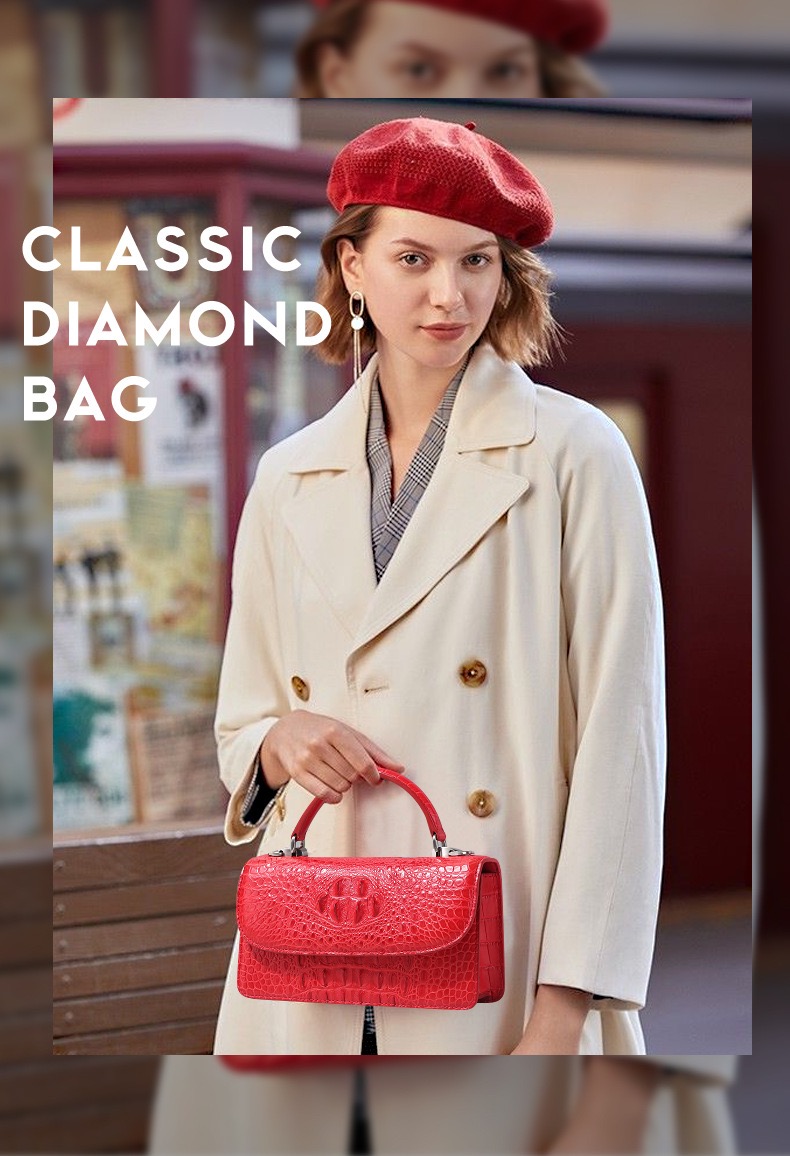 Fashion Designer Genuine Crocodile Leather Women Small Handbag Purse Authentic Alligator Skin Female Flap Shoulder Bag