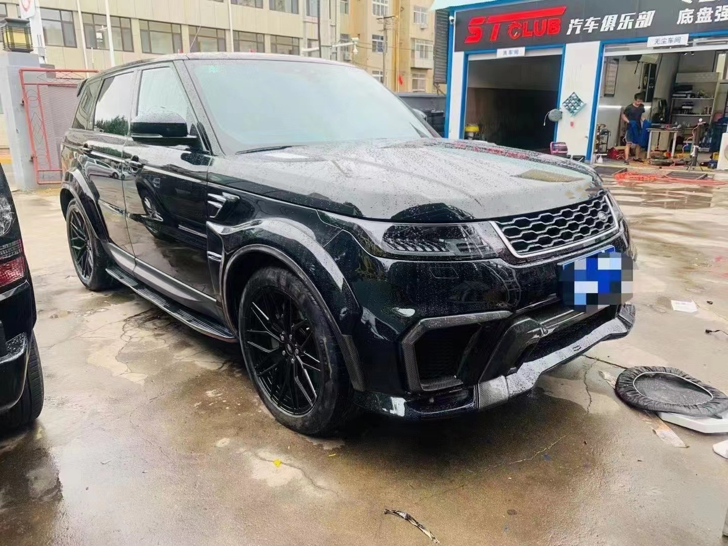 Runde ASPEC Style CF& FRP Wide Body Kit Front Bumper Rear Bumper Side Skirt Fender for Land Rover RANGE ROVE SPORT 2014-2017