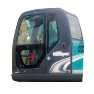 Wholesale SK-6 SK-8 SK230-6 SK50 KOBELCO Excavator Glass Left Door Lower Position NO.3 Green from china suppliers