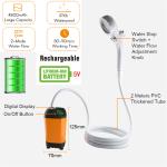 Outdoor Camping Shower Rechargeable Battery Powered Handheld Electric Pump