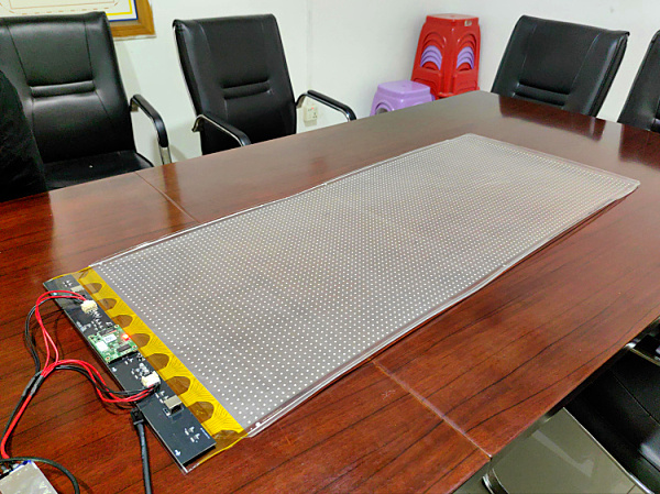 P20 LED Transparent Film Screen 5V Wireless Roll Up LED Display For Shopping Mall Animation