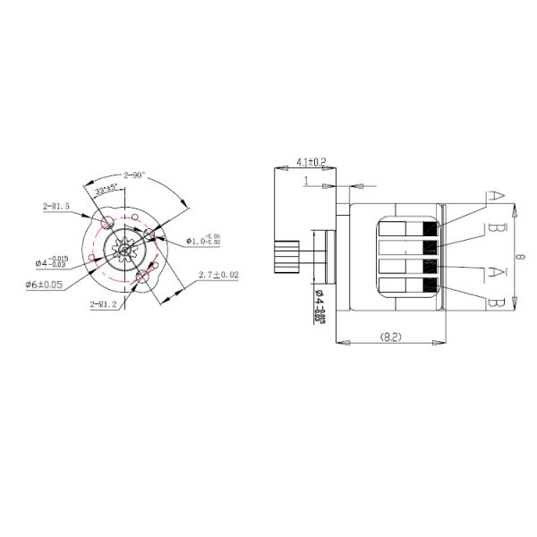 8mm Mini Micro Stepper Motor 2 Phase 18 Degree Step Angle 3.3V Driving Voltage