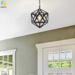 Black / White Iron E26 Decorative Pendant Light For Bedroom