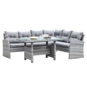 Wholesale 850mm Height 1700mm Width Rattan Sofa Dining Set , Corner Rattan Set Attractive from china suppliers