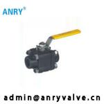 NPT BSP Forged Steel A105 F304 F316 Body PEEK PTFE Seat Ball Valve 3pc