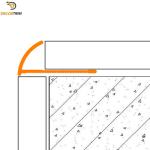 Quarter Round 6063 Aluminium Tile Trim Gloss Silver Color 2.5 Meters Length