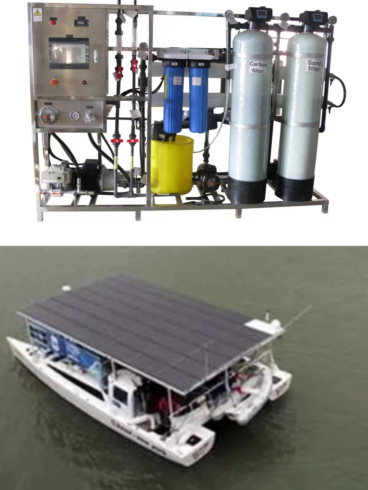 Solar Powered Water Desalination Unit , Small Boat Solar Water Maker