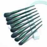 Plating Handle Matte Green High End Makeup Brush Set 16.8cm Total Length