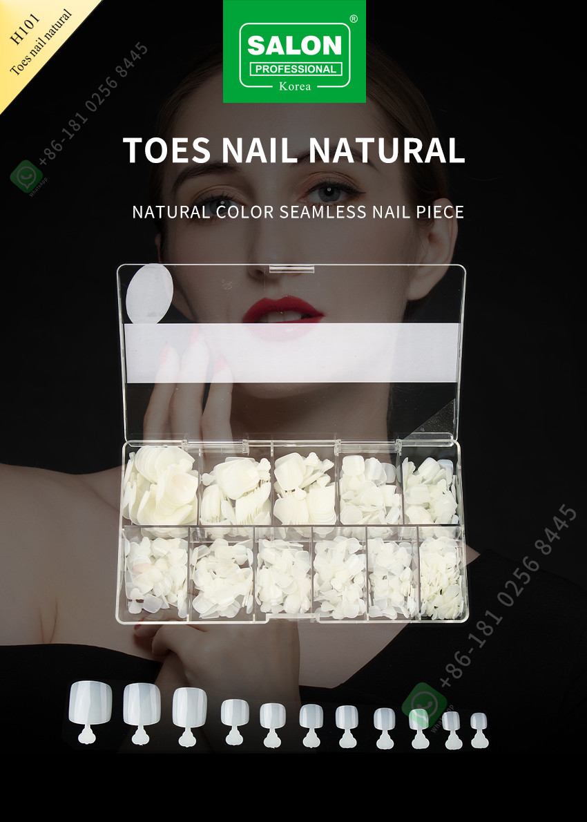 Toes Nail Seamless Nail Piece Lady French Style Artificial False Nails Half Tips and Full Cover False Nail