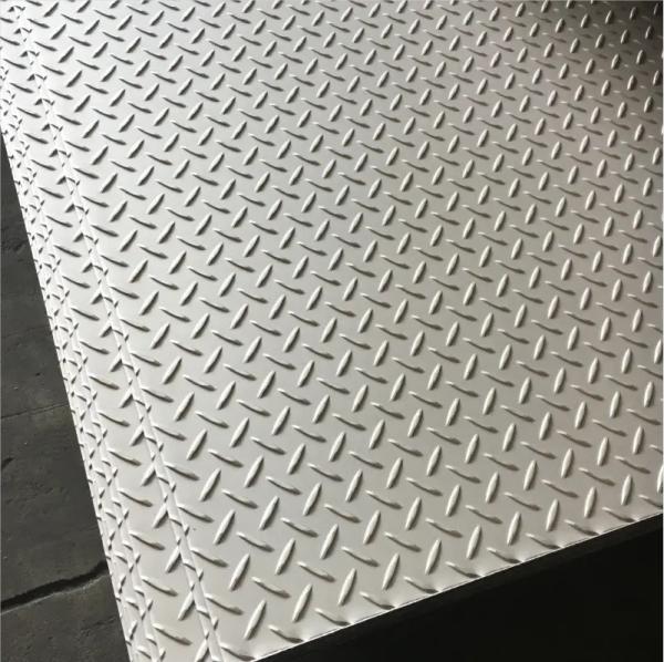 Customize Diamond SS Steel Sheet Embossed Checkered Stainless Plates 0.3mm