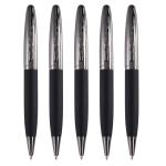 Twist Type Business Metal Ball Point Pen 1.0mm Textured Grey Pen Barrel