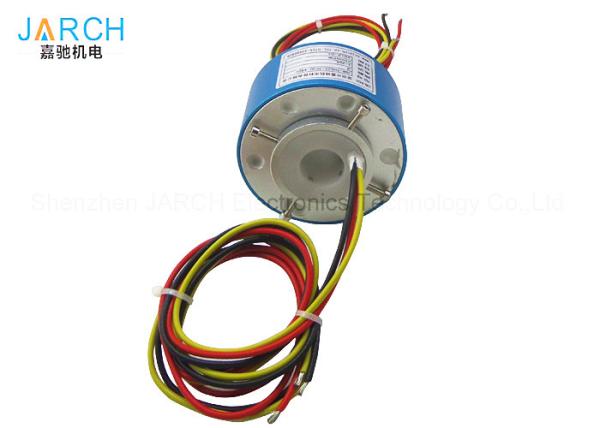 Aluminium 300RPM Electrical Contacts Of Through Bore Slip Ring 2 ~ 36 Circuits