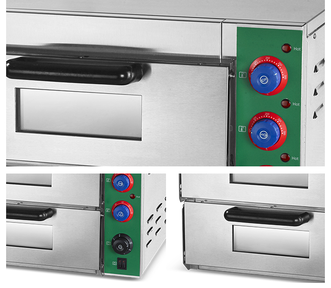 2 Decks Home Kitchen Toaster Mini Pizza Oven Electric Bread Maker 3KW For Bakery With Viewing Window