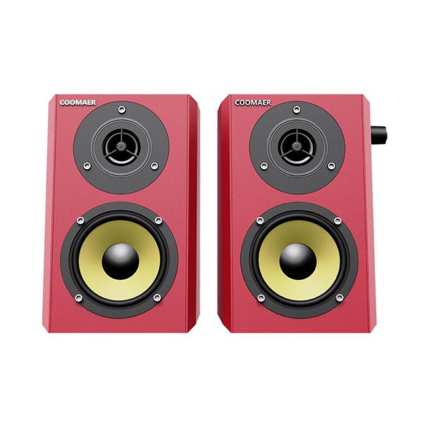 2.0 Stereo Active PC Monitor Gaming Speakers with Mic Headphone Jack USB Powered Red AUX