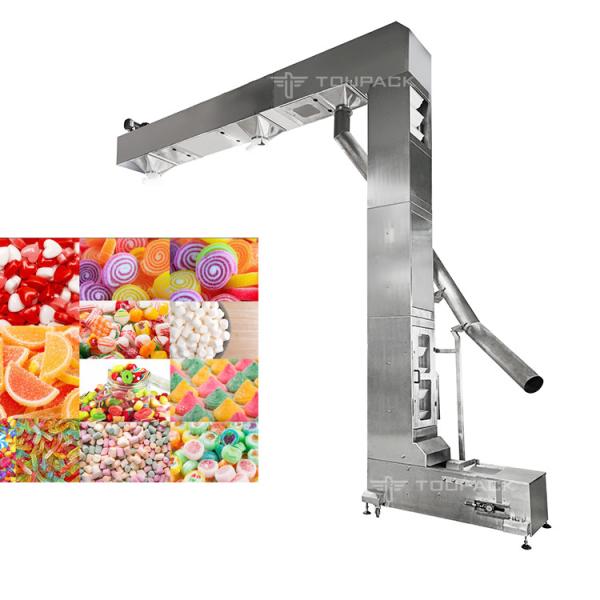 Candy Snack Peanut Grain Tea Chain Bucket Elevator T / C / Z Type Double Outlet For Food Machine