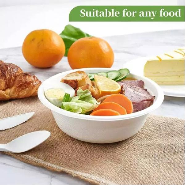 Salad Compostable Biodegradable Soup Bowls With Lids Bagasse Fiber 16oz