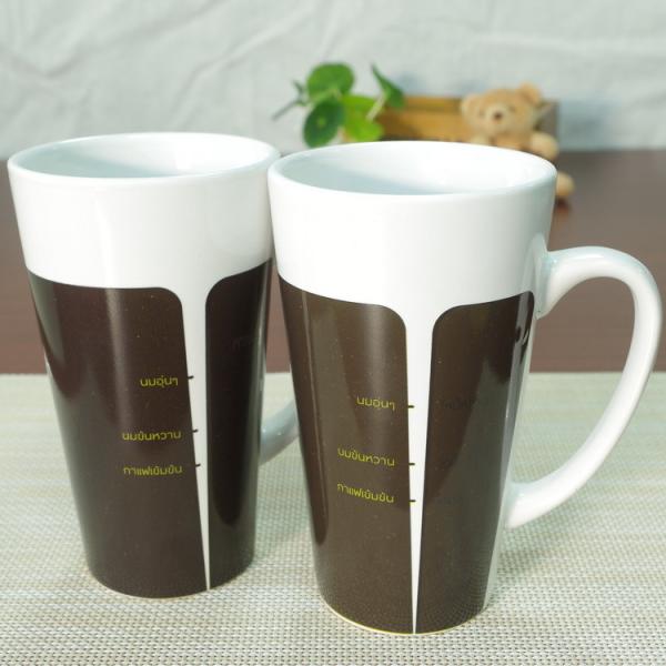 Promotional heat sensitive color changing mugs 14oz cappuccio ceramic mug