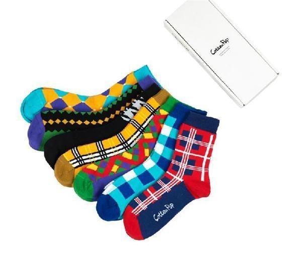 Elegant fashion plaid patterned design autum casual breathable OEM cotton socks