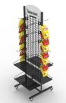 Movable Flooring Display Stands , Metal Flooring Display Racks For Snack Food