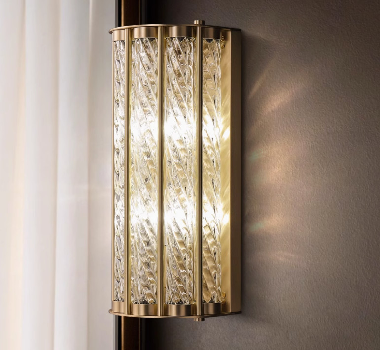 All-copper light luxury living room atmospheric wall lamp modern simple high-end hotel lobby corridor aisle background wall lamp