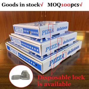 Wholesale Goods in Stock Wholeasale Corrugated Kraft 8-12 Inch Pizza Box with Disposable Lock, MOQ 100PCS from china suppliers