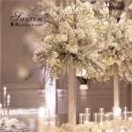 ZT-564S Wholesale hot sale tall silver mirror pillar flower stands for wedding