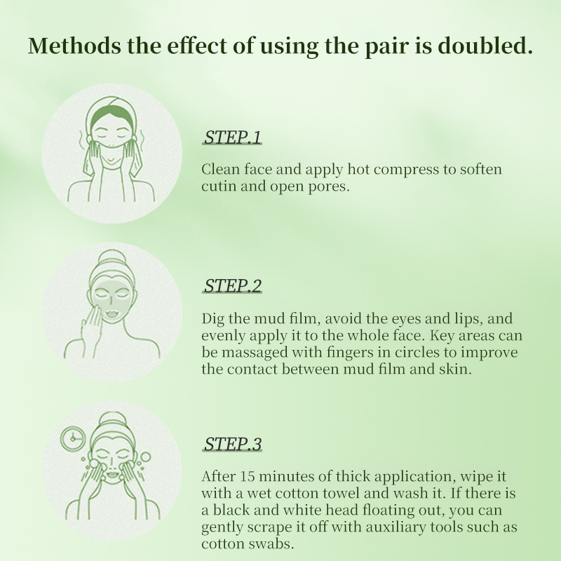 Green Tea Clay Face Mask Skin Care Pore Shrinking Blackhead Remover Face Mask Deep Cleansing Face Mud
