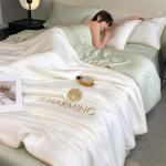 Silky Tencel Summer Quilt Set 4 Ice Silk Thin Quilts for Machine Wash 60 Fabric