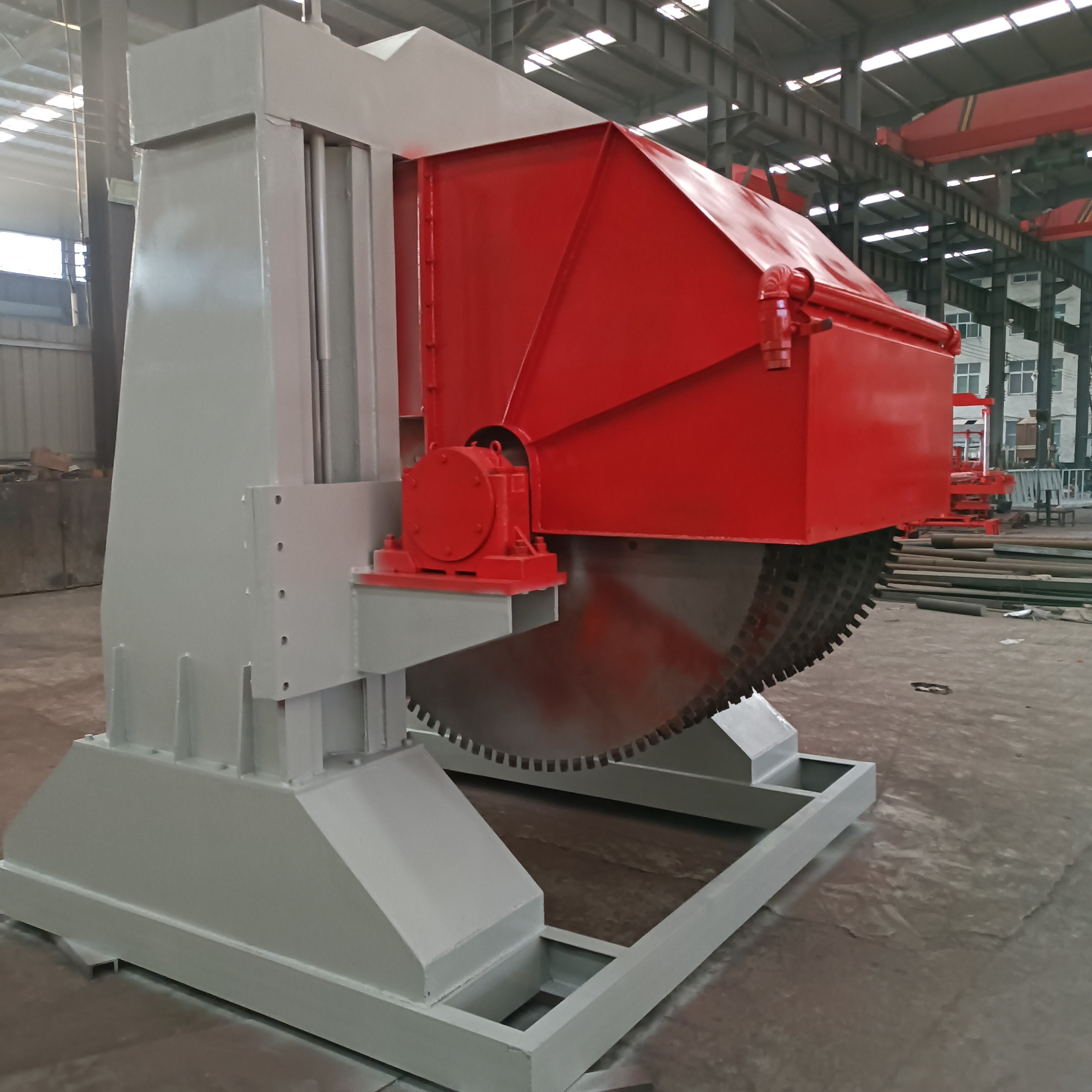 Single Arm Block Cutting Machine Hydraulic Four Cylinder Multiblades Stone Cutter