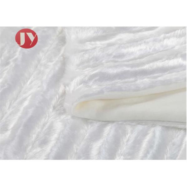 Super Soft Faux Fur Throw Blanket , white bright Plush Striped Embossed Faux Fur Mink Throw
