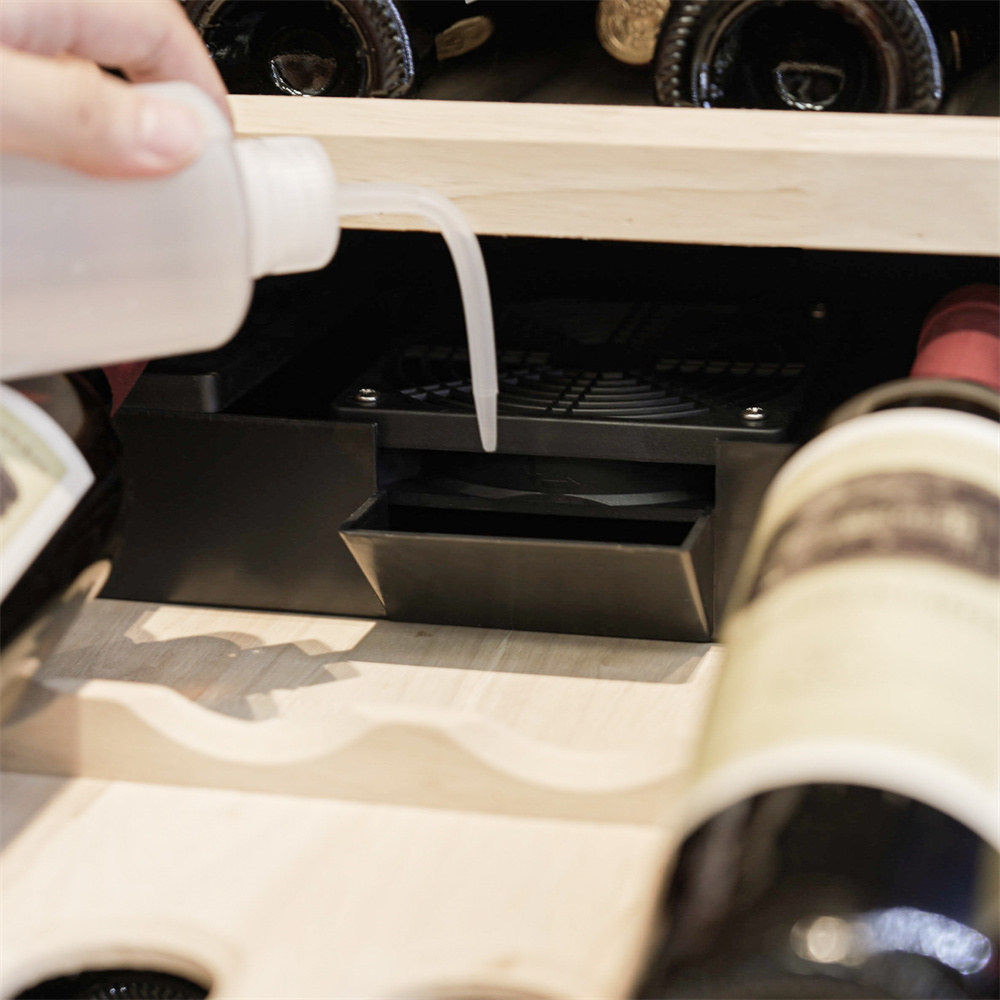 Intelligent Temperature-Controlled Multi-Tiered Black Wood Wine Cooler