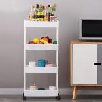 Movable Organizer Kitchen Metal 3 Tier Metal Utility Cart 3 Tier