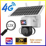 Glomarket 12X ZOOM Floodlight Solar Battery PTZ 6MP Camera Smart Wifi/4G Ubox