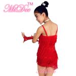 Spandex Blue Red Grape Latin Dance Recital Costumes With Fingerless Gloves
