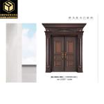Anti Theft Powder Coated Finish Modern Aluminum Entry Doors Commercial Grey