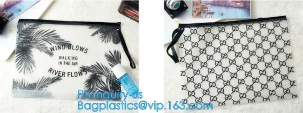 slider zip lock black zip lock bag, nylon zipper pouch travel toiletry makeup PVC cosmetic bag, zipper and slider OEM or