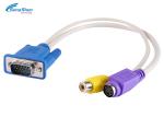 PC LAPTOP VGA D SUB Cable S-Video 3 RCA Composite AV TV Out Converter Adapter