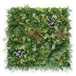UV 3D Artificial Green Walls Panel 50*50CM PE Vertical Garden Decoration