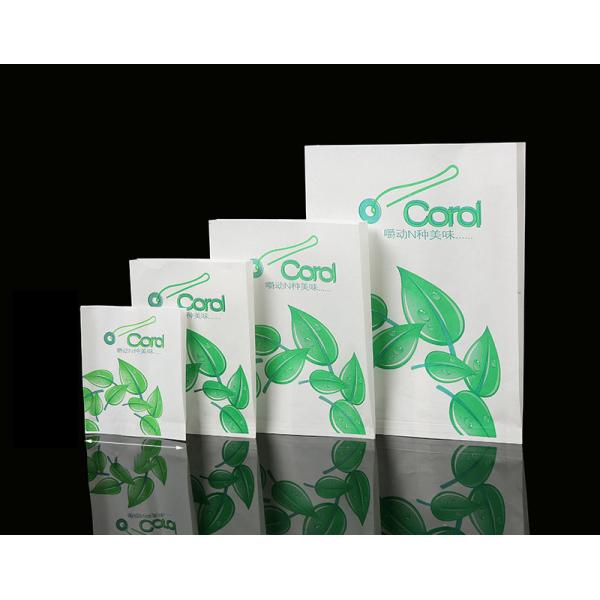 Custom Design Logo Grease Proof Snack Food Takeout Kraft Paper Bag for Take Away