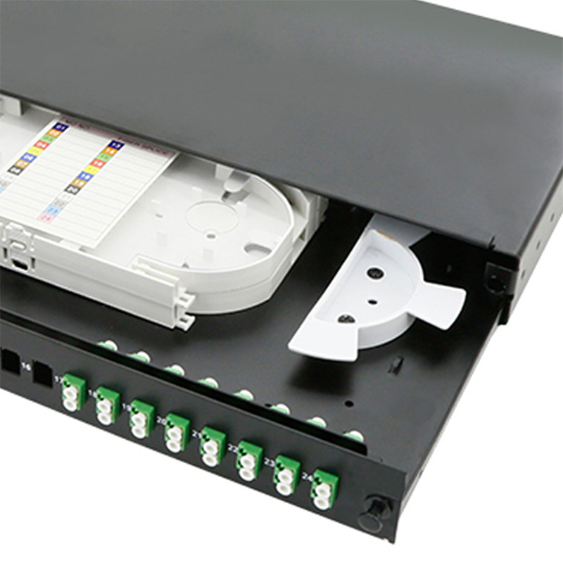 FTTX 1U 19" LC Duplex Fiber Optic Patch Panel Single Mode 24 Port
