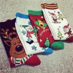 Cozy colorful cute christmas patterned design AZO-free cotton dress socks for