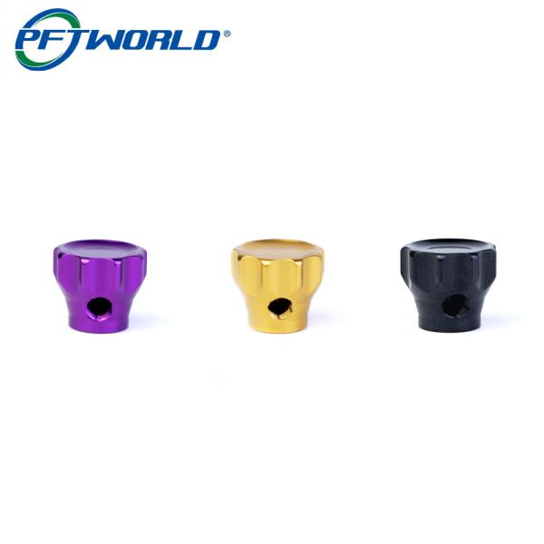 Customized CNC Machining Aluminum Parts Colorful Anodizing Knurled Knob