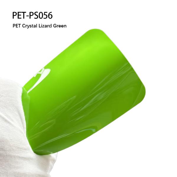 PET-PS056 PET Crystal Lizard Green Car Protective Holographic Vinyl Wrap Creep